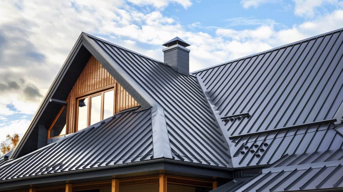 Narlıdere EPDM Kauçuk Çatı – antrasit kenet sistem metal çatıyla kaplanmış müstakil ev